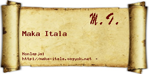 Maka Itala névjegykártya